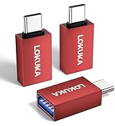 LOKUKA USB Female to USB C OTG Adapter (3 Pack), 5 Gbps USB 3.0 Female to Type C Male Converter C...