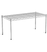 VANZBON 3-Tier Heavy Duty Wire Shelf Rack,23" Dx14 Wx 30" H,Shelves Rack with Lockable Wheels,Hei...