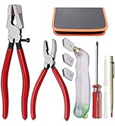 weideer 10PCS Glass Running Breaking Pliers Glass Breaker Grozer Pliers Tools Kit with Oil Feed G...