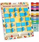 Matching Memory Game for Kids Age 3 4 5 6 7 8 Year Old, Travel Toy for Boys Girls, Wooden Board G...