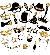 Zonon 24 Pieces Funny Photo Booth Props for Birthday Weddings Graduation Party Supplies Prom Disc...