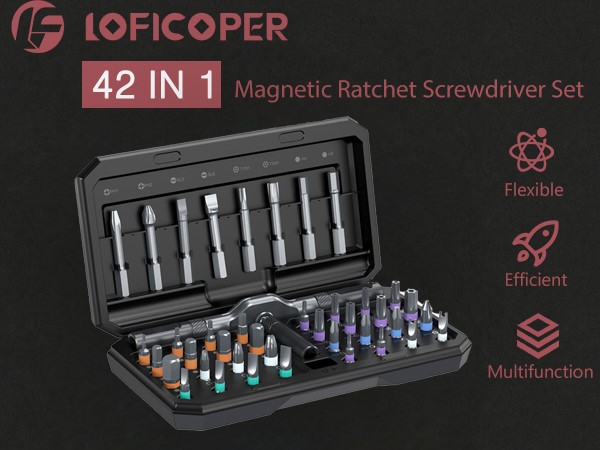Ratchet Screwdriver Set, 42 in 1 Magnetic Screwdriver Set