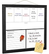 Umtiit Weekly Calendar Dry Erase Whiteboard 11.8 x 11.8 inch(30 x 30 cm), Black Wood Frame, Magne...