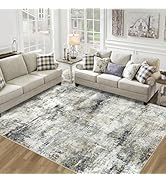 8x10 Area Rugs for Living Room Bedroom: Abstract Washable Rug with Anti-Slip Backing Non-Shedding...