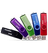 32GB Flash Drive 5 Pack ENUODA Thumb Drives 32GB Swivel Design USB 2.0 Memory Stick Jump Drive Pe...