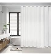 YINENN Frosted Shower Curtain Set with 12 Plastic Shower Hooks, Heavy Duty PEVA Waterproof 72Wx 7...