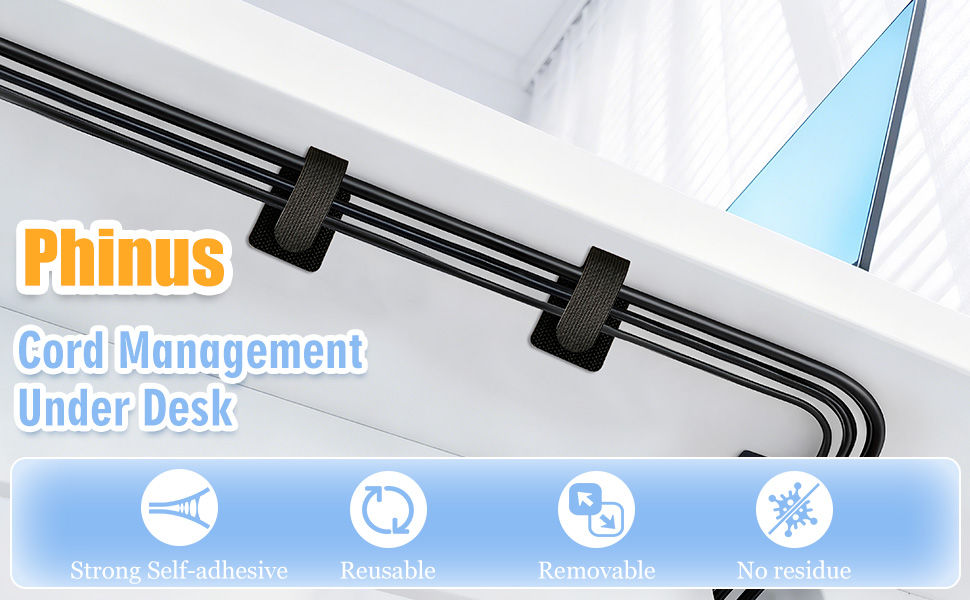 50PCS Cord Management Under Desk