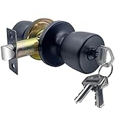 JO.KO Door Knob with Lock and Key, Round Ball Lock Interior/Exterior Door Knob for Bedroom Or Bat...