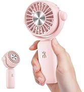 QearFun Mini Handheld Fan, Portable Fan with USB Rechargeable Battery, 3 Speed Personal Desk Tabl...