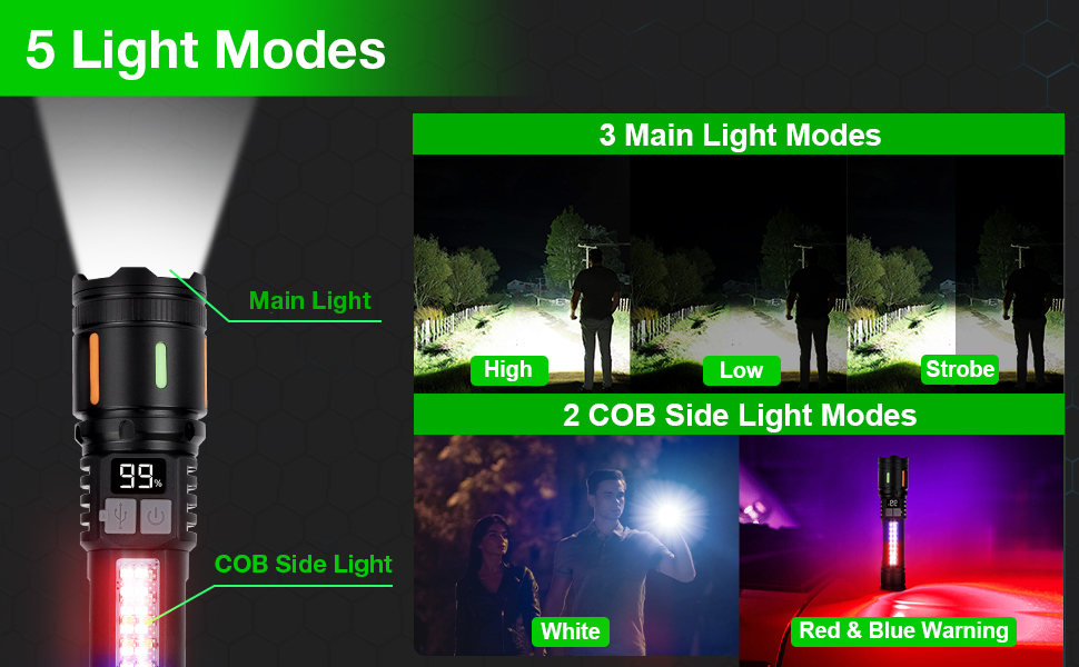 tactical led flashlight rechargeable