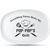 R HORSE Father Grill Platter Gift Grandpa BBQ Serving Tray Plate White Oval Serving Dishes Grandp...
