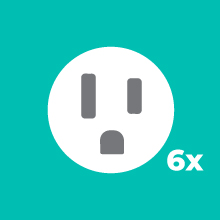 6 outlet Power Strip 6 KMC