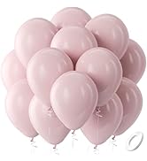Bezente Dusty Pink Balloons Latex Party Balloons - 100 Pack 12 inch Round Helium Boho Blush Lilac...