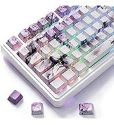 Tsungup Japanese Wisteria Purple Keycaps - PBT Custom Key caps Keyboard | Side Printed, Cherry Pr...