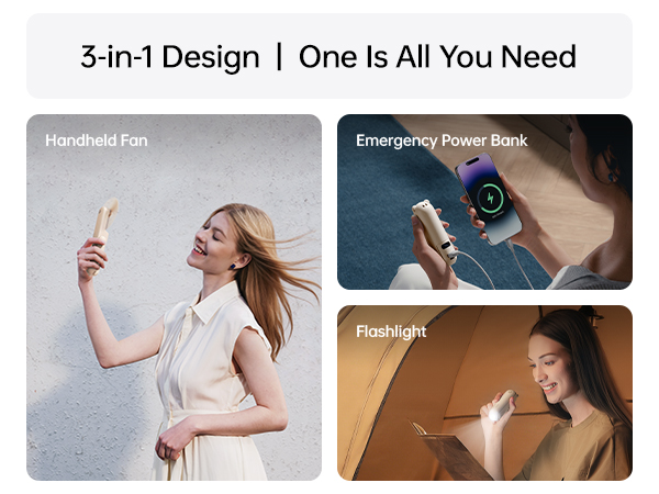 3-in-1 handheld fan