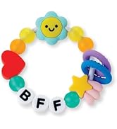 Infantino BFF Friendship Baby Teether – Soft Silicone Baby Teething Toy with Textures, Bright Col...