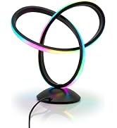 Souxgjey RGB Bedside Lamp, 13 Color Changing Spiral Table Lamp with Remote, Dimmable LED Desk Lam...
