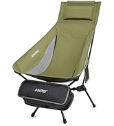 G4Free Folding Lightweight Camp Chair High Back Camping Chair Backpacking Chair Heavy Duty 330lbs...