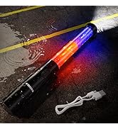 E-riding Rechargeable Traffic Wand, 12.5 Inch Traffic Control Baton with Electronic Whistle &amp; Mag...