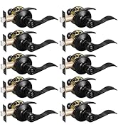 KNOBWELL 10 Pack Matte Black Door Handle Privacy Lever Door Handle Interior Door Knobs Round Blac...