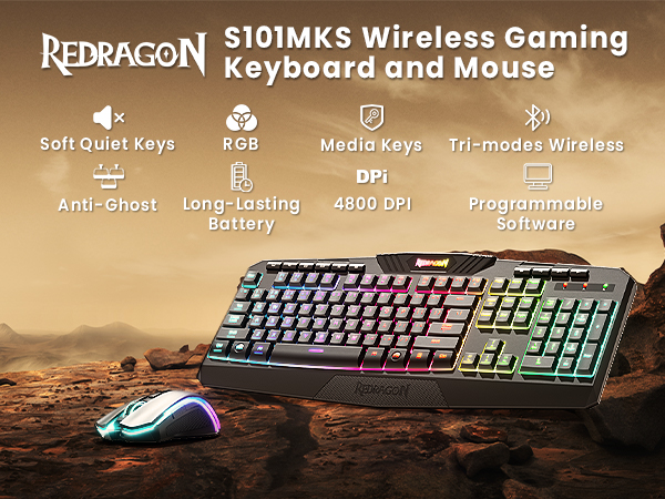 Wireless Gaming Keyboard and Mouse
