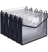 Plastic File Folders, Waterproof Transparent Expandable File Organiser - Portable Large Capacity ...