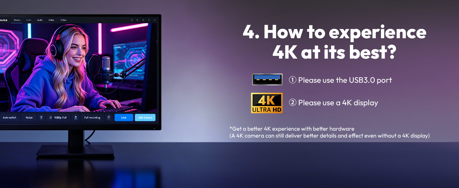 4k webcam for streaming 60 fps webcam webcams for streaming webcam for pc with light