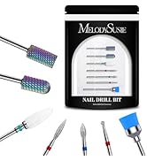 MelodySusie Nail Drill Bits Set, 7Pcs Professional Tungsten Carbide Ceramic Acrylic Nail File Dri...