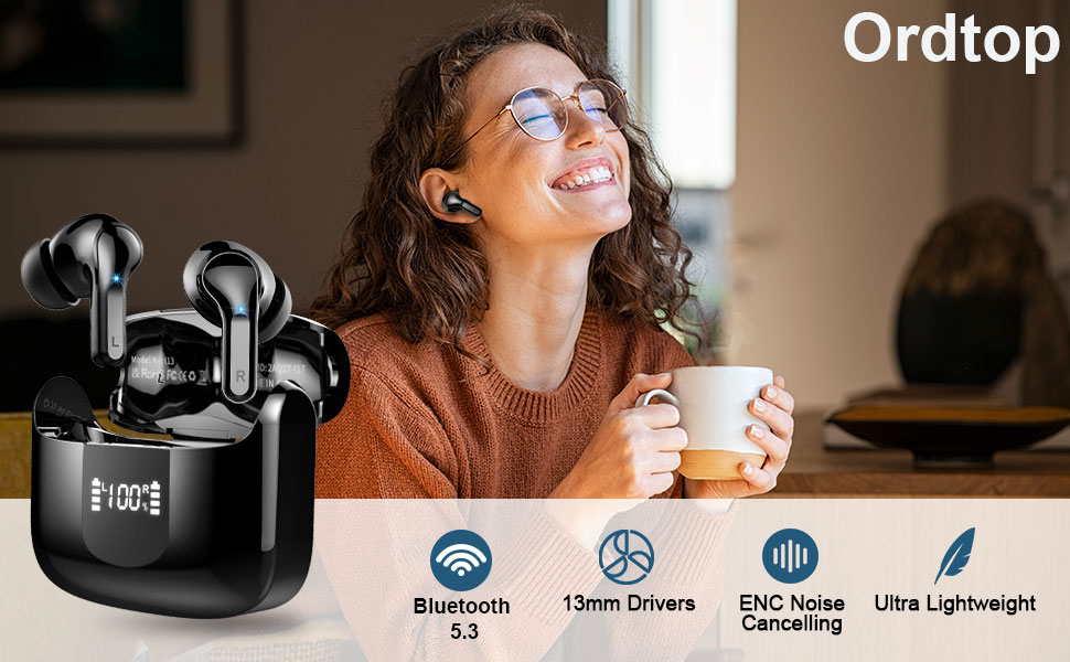 Wireless Earbud Bluetooth Headphones Noise Cancelling Ear Buds