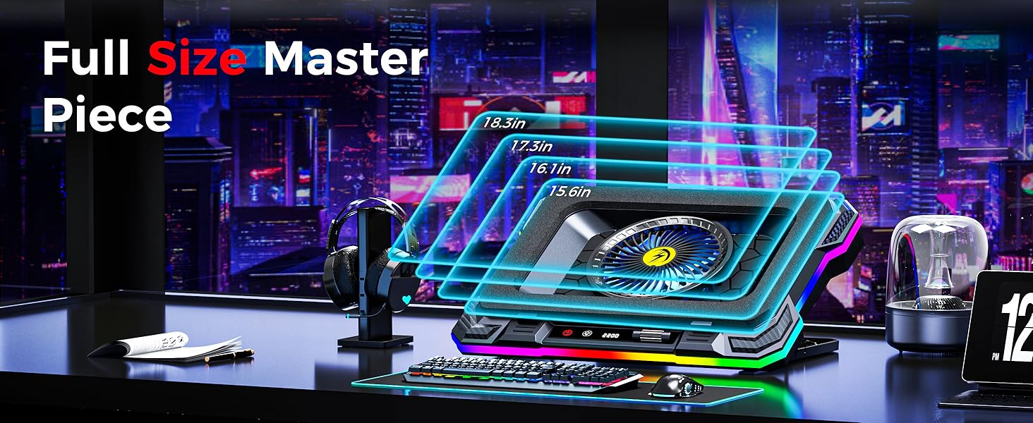 Gaming Laptop Cooling Stand rgb laptop fan cooling pad heat dissipation laptop stand with fan deck