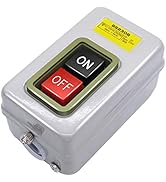 mxuteuk AC 220V/380V Push Button Switch On/Off Start Stop Switch 3 Phase Self Lock Electric Motor...