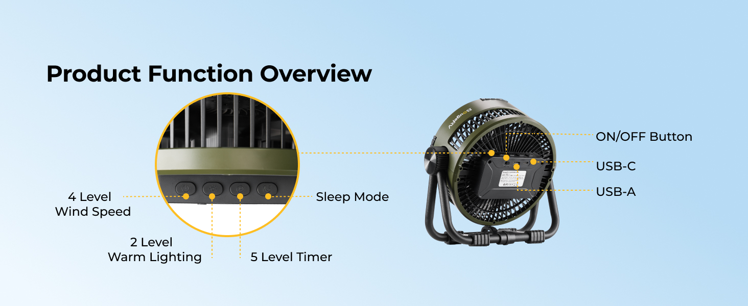 Portable fan rechargeable