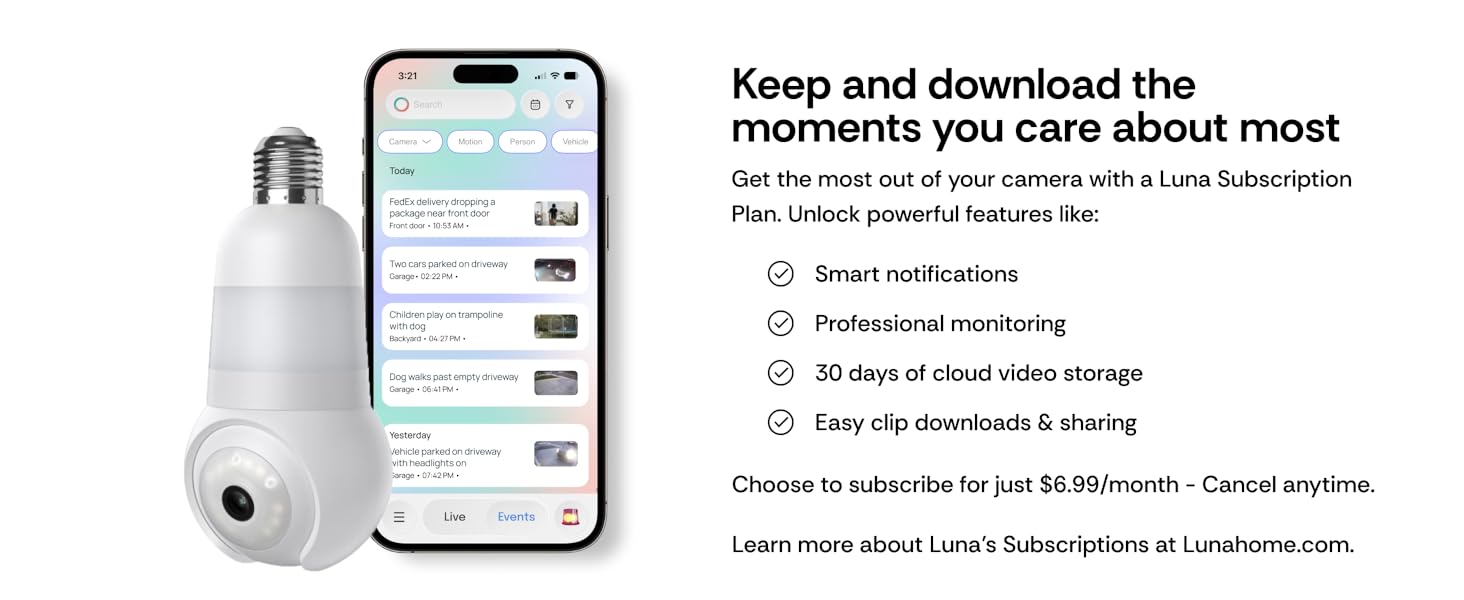 Intelligent AI Motion Detection, Two-Way Talk, Porch Light Cameras for Home/Store/Office/Hallway
