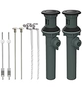 Hibbent 2 Pack Universal Bathroom Sink Drain with Overflow, Push and Seal Pop Up Drain Stopper wi...