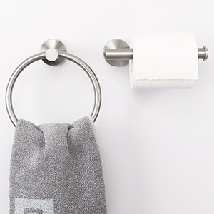 towel ring and toilet paper holder set