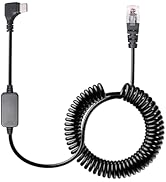 MONDGE Radar Detector Colied Cable with USB-C to RJ11 Plug Cable 5V-12V Power Cable Compatible wi...