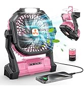 ONLYNEW Portable Fan Rechargeable, 20000mAh Cordless Battery Powered Table Fan with LED Lantern, ...