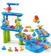 KIZONLY Water Table for Toddlers 1-3 3-5, 5-Tier Water Table for Kids with Sand Beach Toys, Water...