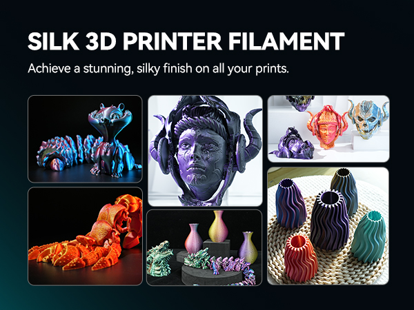 sunlu 3d printer filament quadruple silk filament color changing multicolored multi color sunlu silk