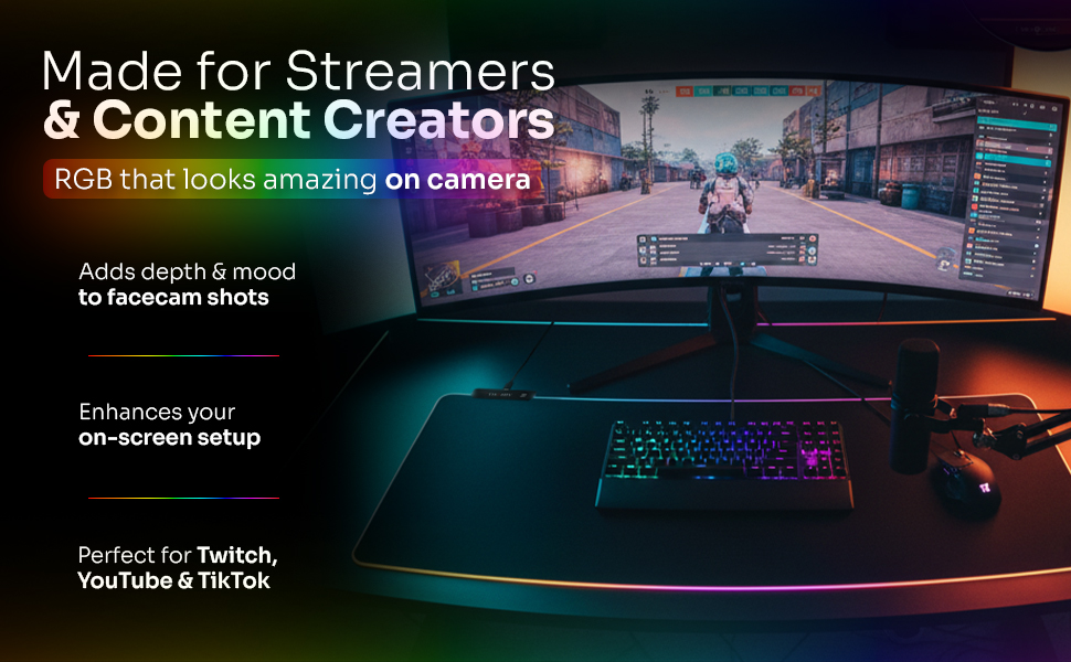 RGB Mouse Pad for gamers, office and studio