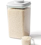 Tourdeus 4L Rice Holder with Measuring Cup, Airtight Pop Top Rice Storage Container 6.06 lbs(2.75...