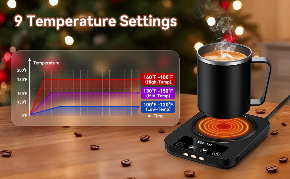 coffee warmer with 9 Temperature