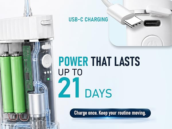 Charge once. Keep your routine moving.