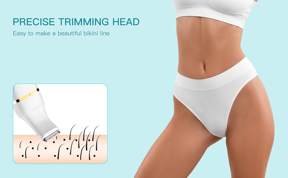 Precise bikini trimmer for women, smooth shave for pubic and bikini line areas