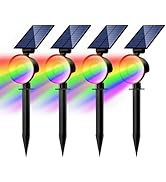 nipify 4 Pack Solar Spot Lights Outdoor Waterproof, Solar Spotlight Light for Outside Yard Landsc...