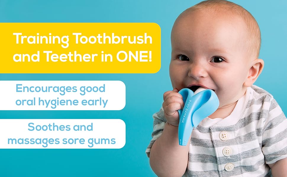 Baby Banana, training toothbrush, baby teether