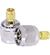 CNARIO 2PCS SMA to N Coax Connector N Type Male to SMA Male Antenna Adapter RF Coaxial CB Radio A...