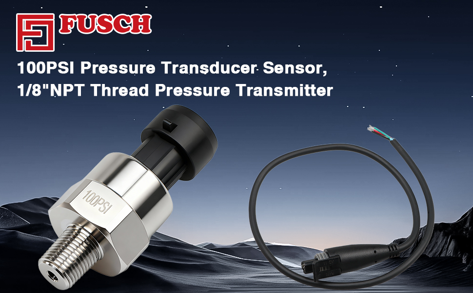 100 PSI Pressure Transducer Sensor with Connector Harness