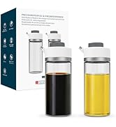 KITCHENDAO Precision Pour Glass Oil Dispenser 2-Piece Set with 3 Modes, Drip-Free Spout, Two Adju...