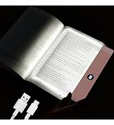 AVEKI Book Light, Dimmable LED Reading Light 3 Color Flat Book Lamp for Reading, Rechargeable Ful...